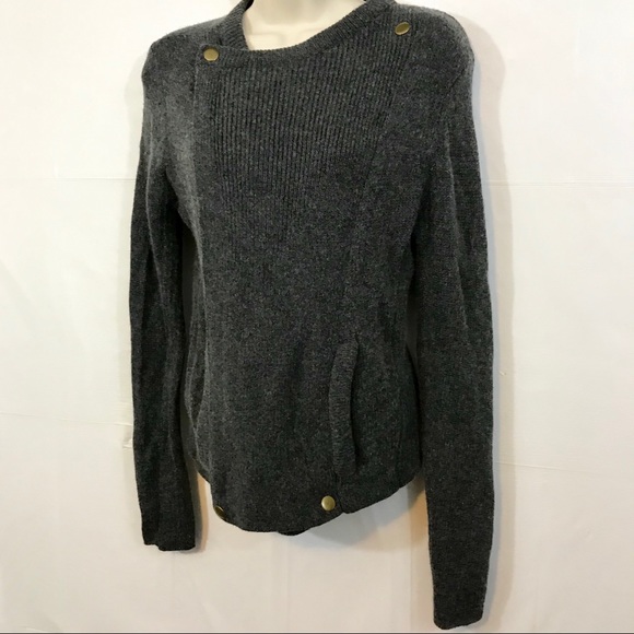 Twelfth Street by Cynthia Vincent Tops - Gray Cashmere & Lambswool Sweater Medium